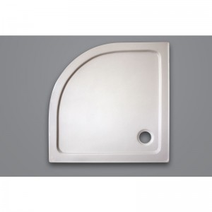 900 X 900 mm White Curved Unique  Shower Base Australian Standard Plug bcw